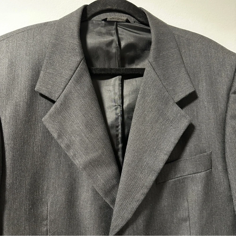 Nino Fenzi Italian Merino Wool Gray Lined Sport Coat Jacket Mens Size 44R Career